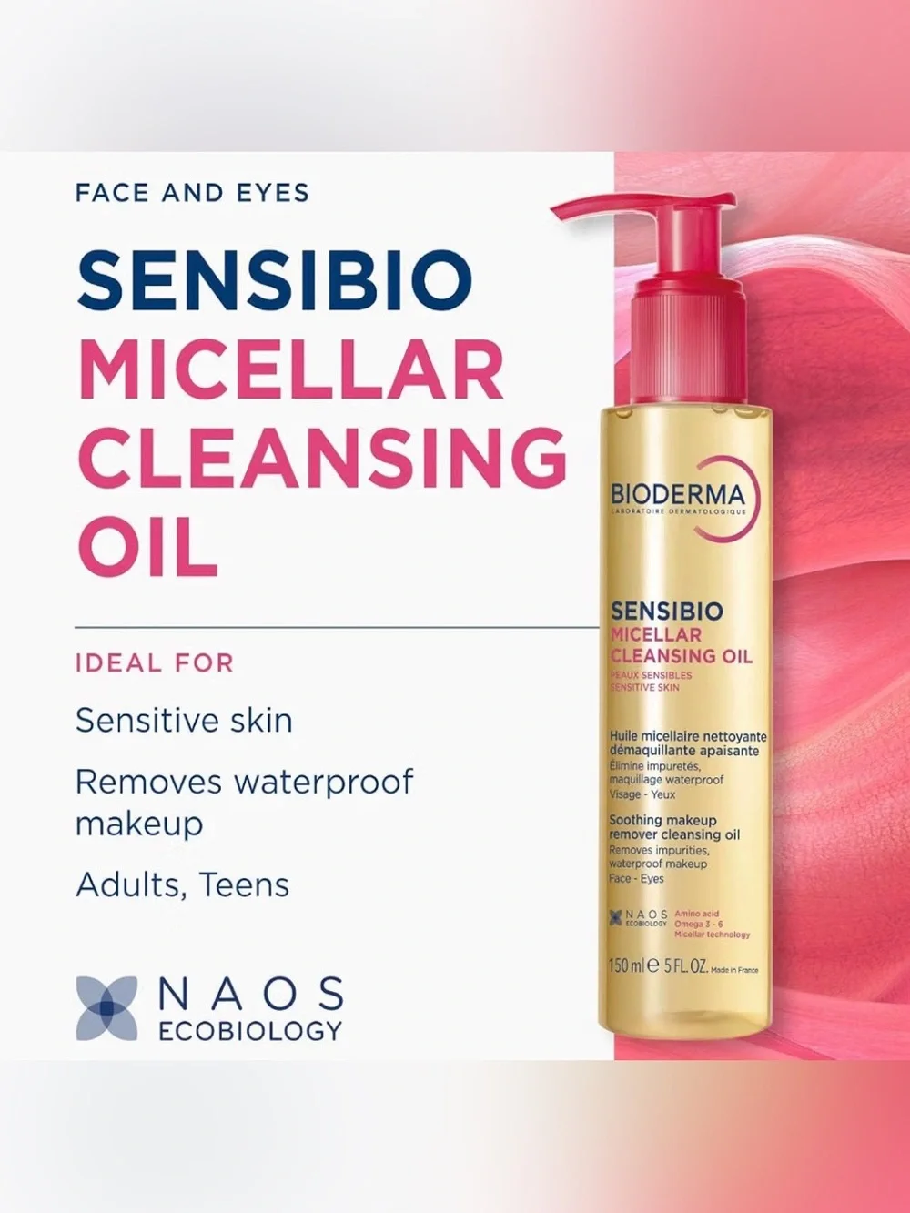 Bioderma Sensibio Micellar Cleansing Oil 5 oz Gentle Face Cleanser